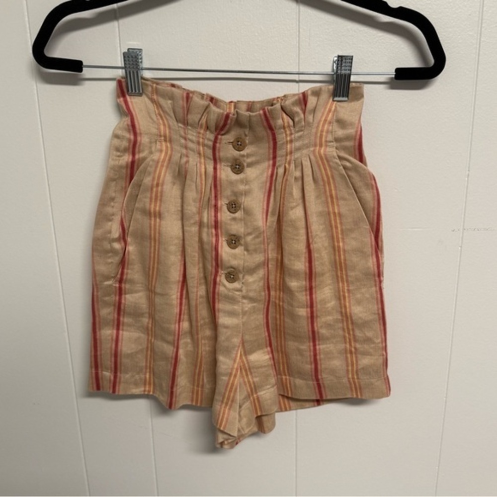 Joie Striped Linen Shorts